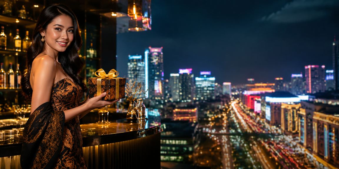 Suasana neon malam hari mencerminkan pengalaman VIP dan bonus eksklusif di anakboss88